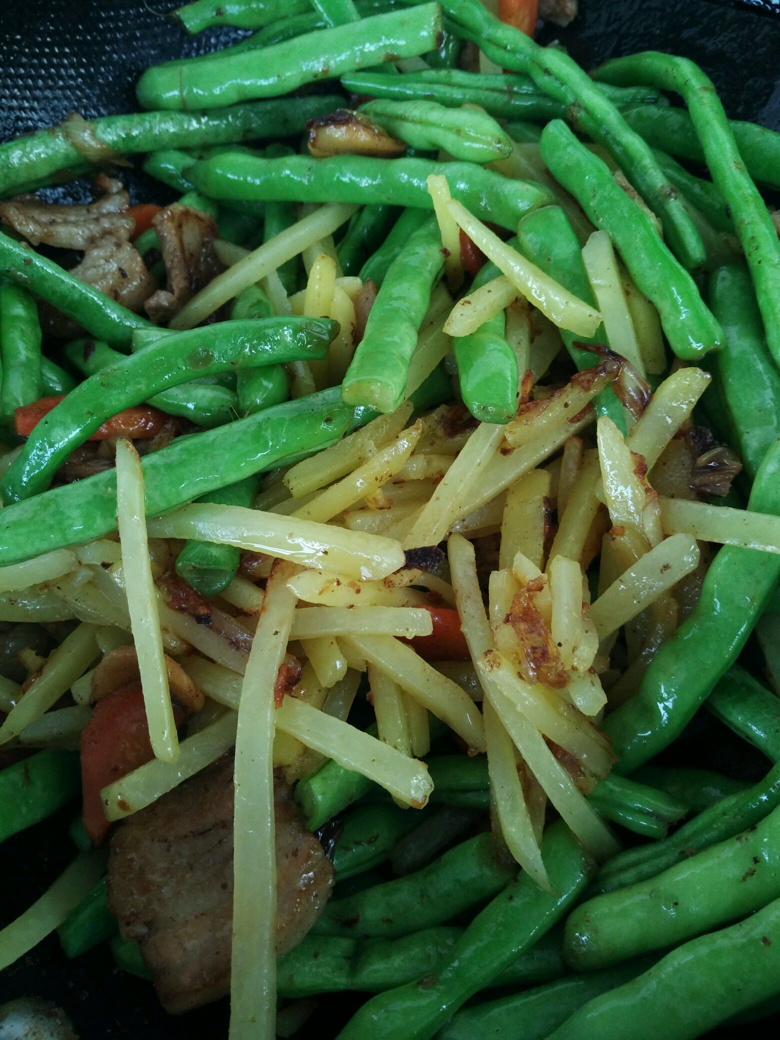 土豆丝炒豇豆