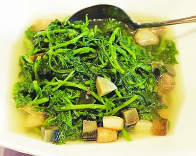 青菜咸蛋黄焗火腿肠