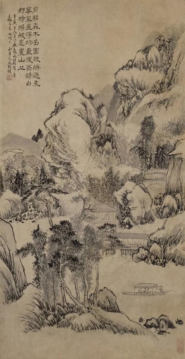  p>《溪山游艇图》是清代画家高翔所做的纸本设色画,现藏于 a target=