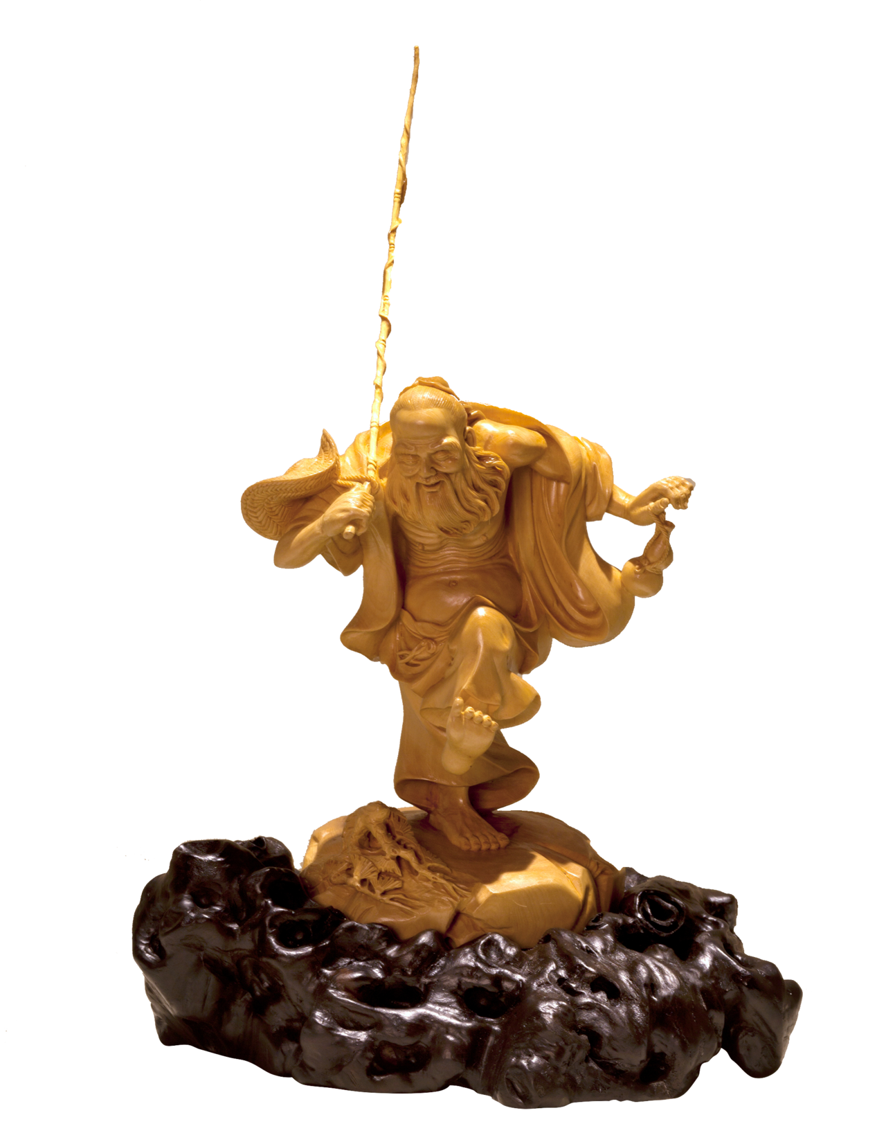 虞金顺醉翁黄杨木雕