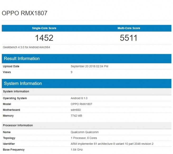 OPPO子品牌新机Realme 2 Pro跑分亮相_百科TA说
