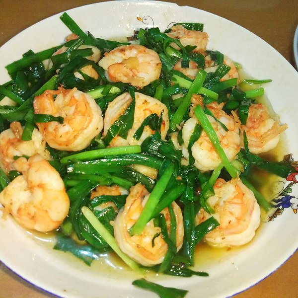 鲜虾炒韭菜