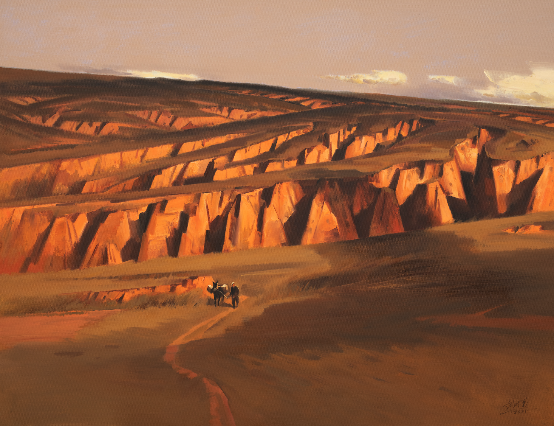  p>《塬上风歌》系列是刘曙光2020-2021年创作的油画作品.