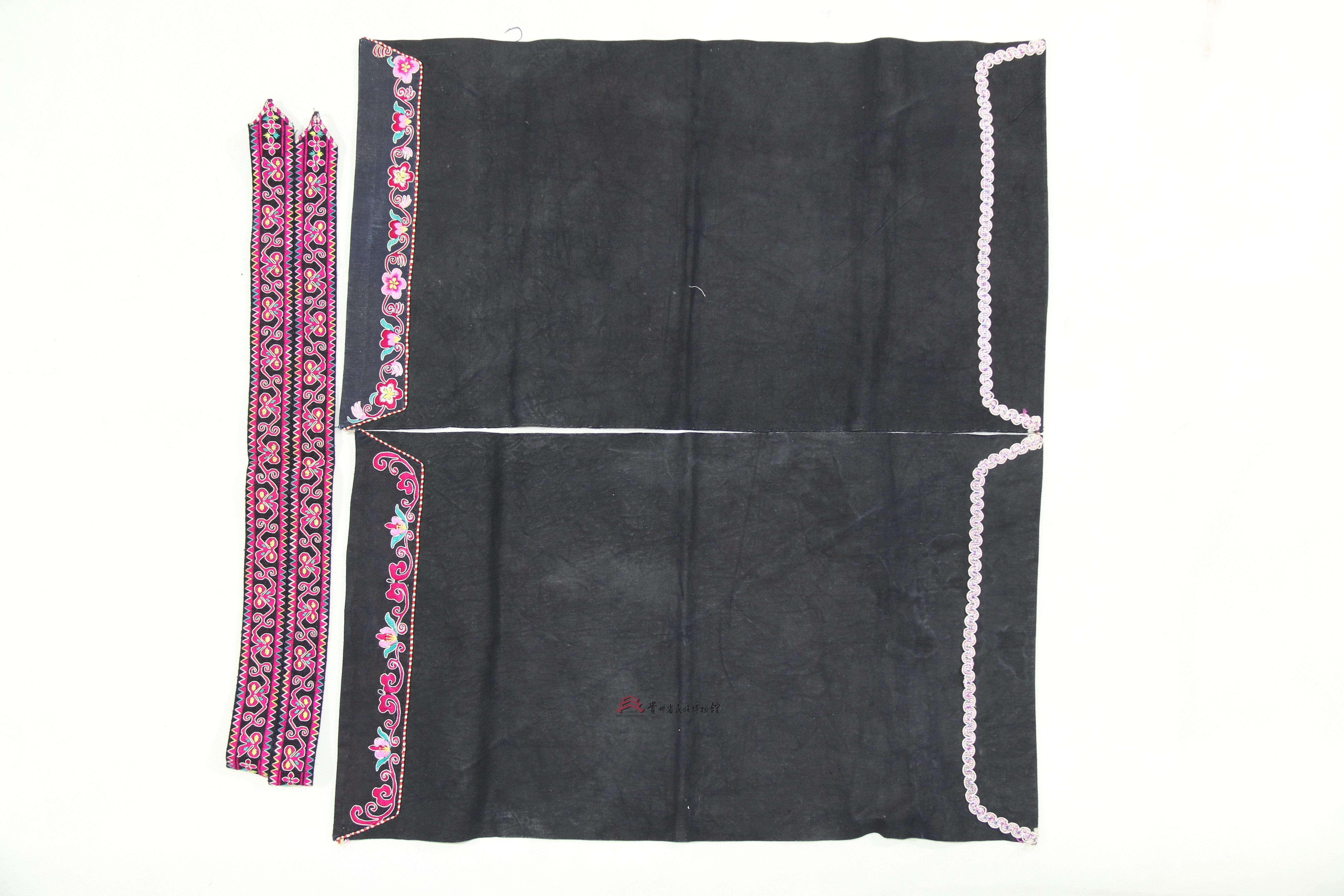 安顺苗族平绣蝴蝶纹青布头帕