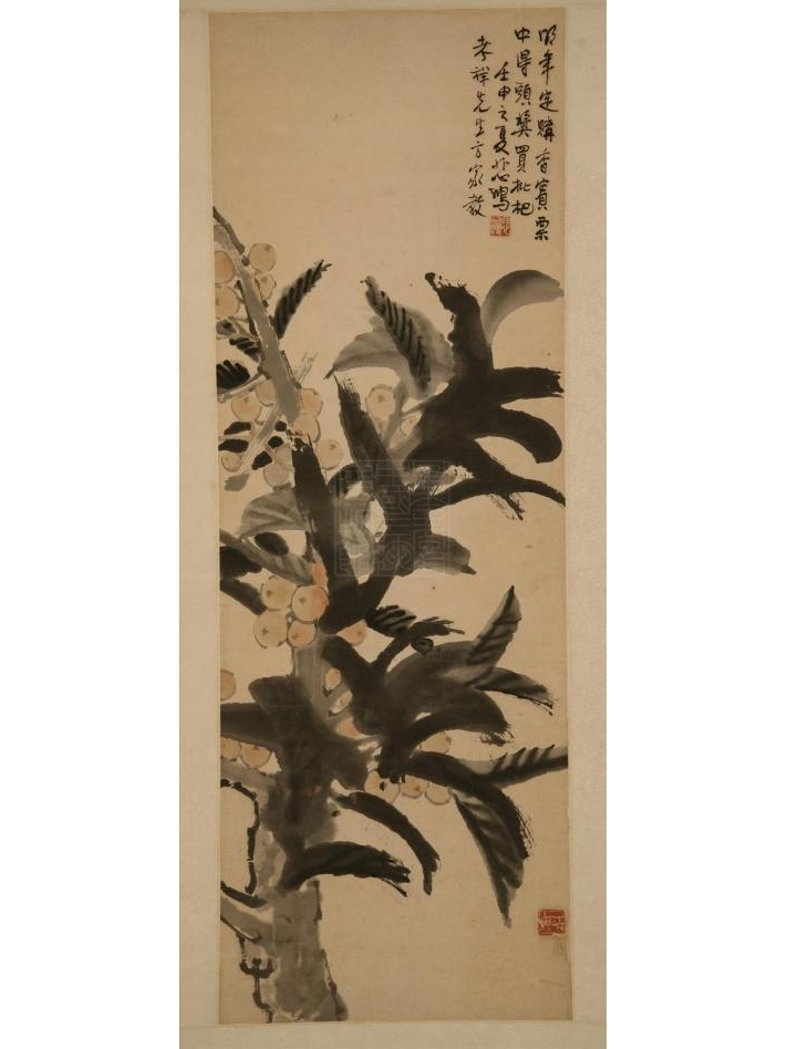 民国徐悲鸿枇杷图轴