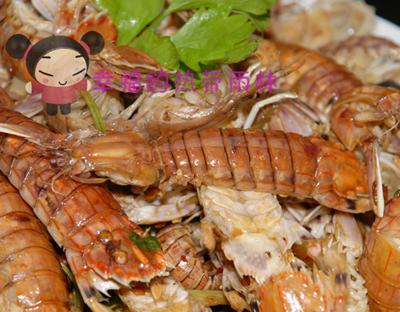  p>香辣虾姑是一道美食,主要原料为虾姑,辅料是盐,油辣子,蒜,芹菜.