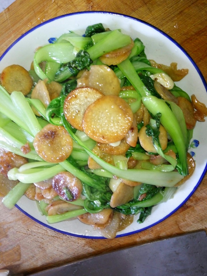 小青菜炒豆饼