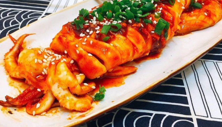 韩式芥末烤鱿鱼