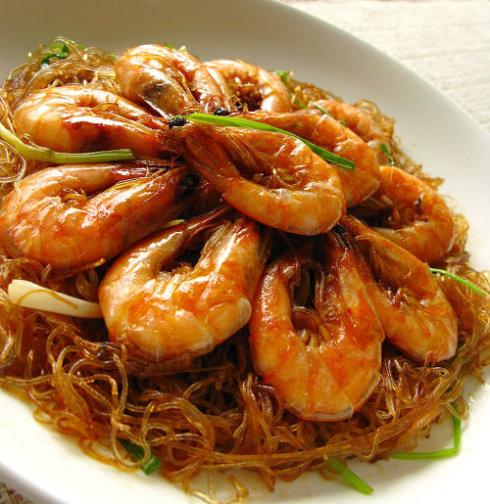虾仁炒粉丝