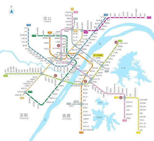 武汉地铁线路图（截至2019年11月）