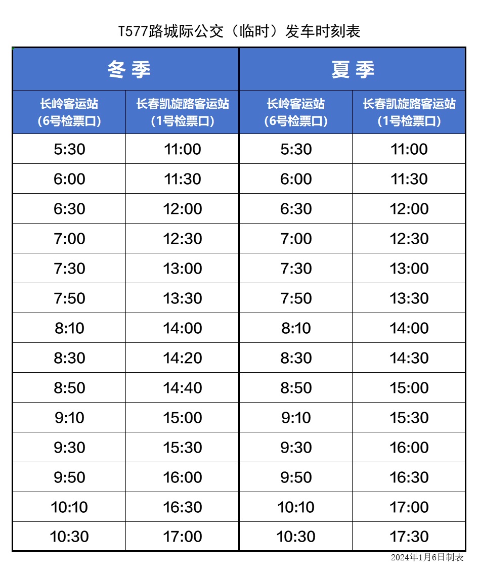长春公交t577路