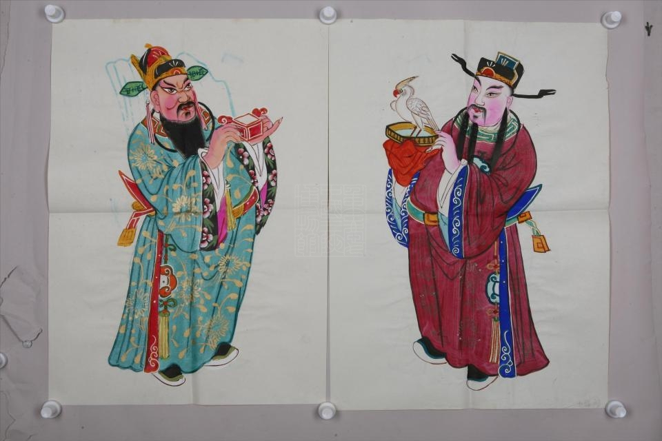 现代四川绵竹文臣门神年画