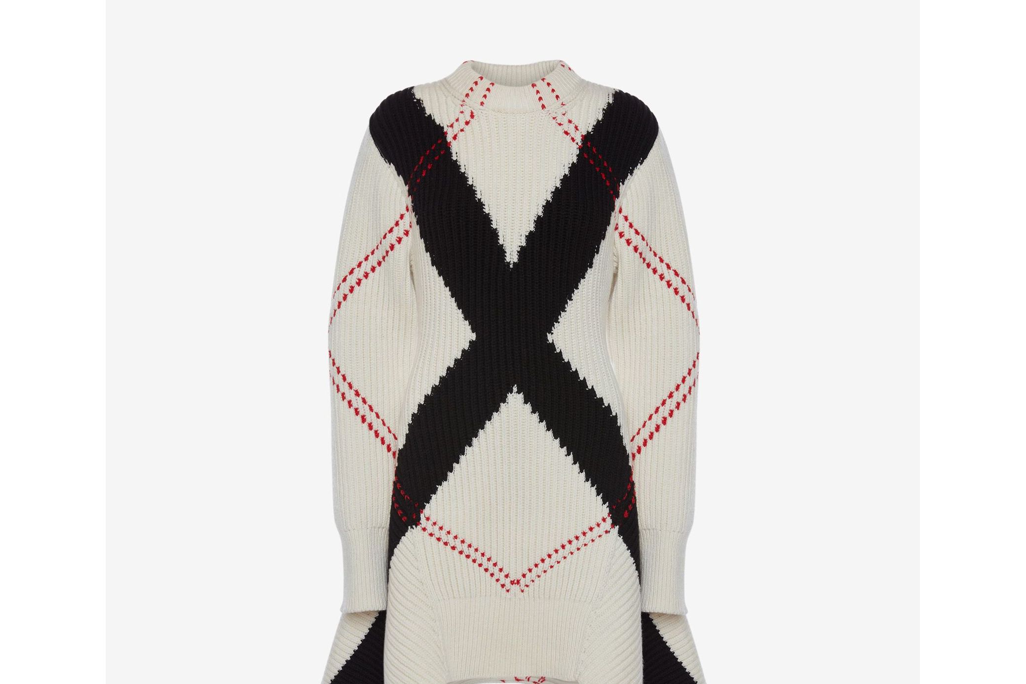  p>宽松菱形针织套衫是亚历山大麦昆品牌旗下的一款产品. /p>