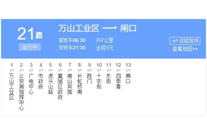 襄阳公交21路