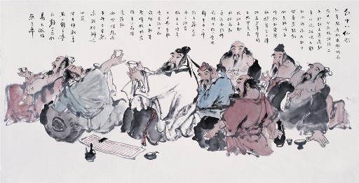 道三教人物兼作山水花卉,师从亚明,王明明,皈依圆霖法师,坚守传统绘画