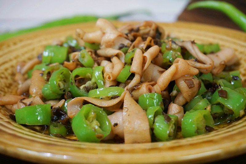 青椒炒鹅肠