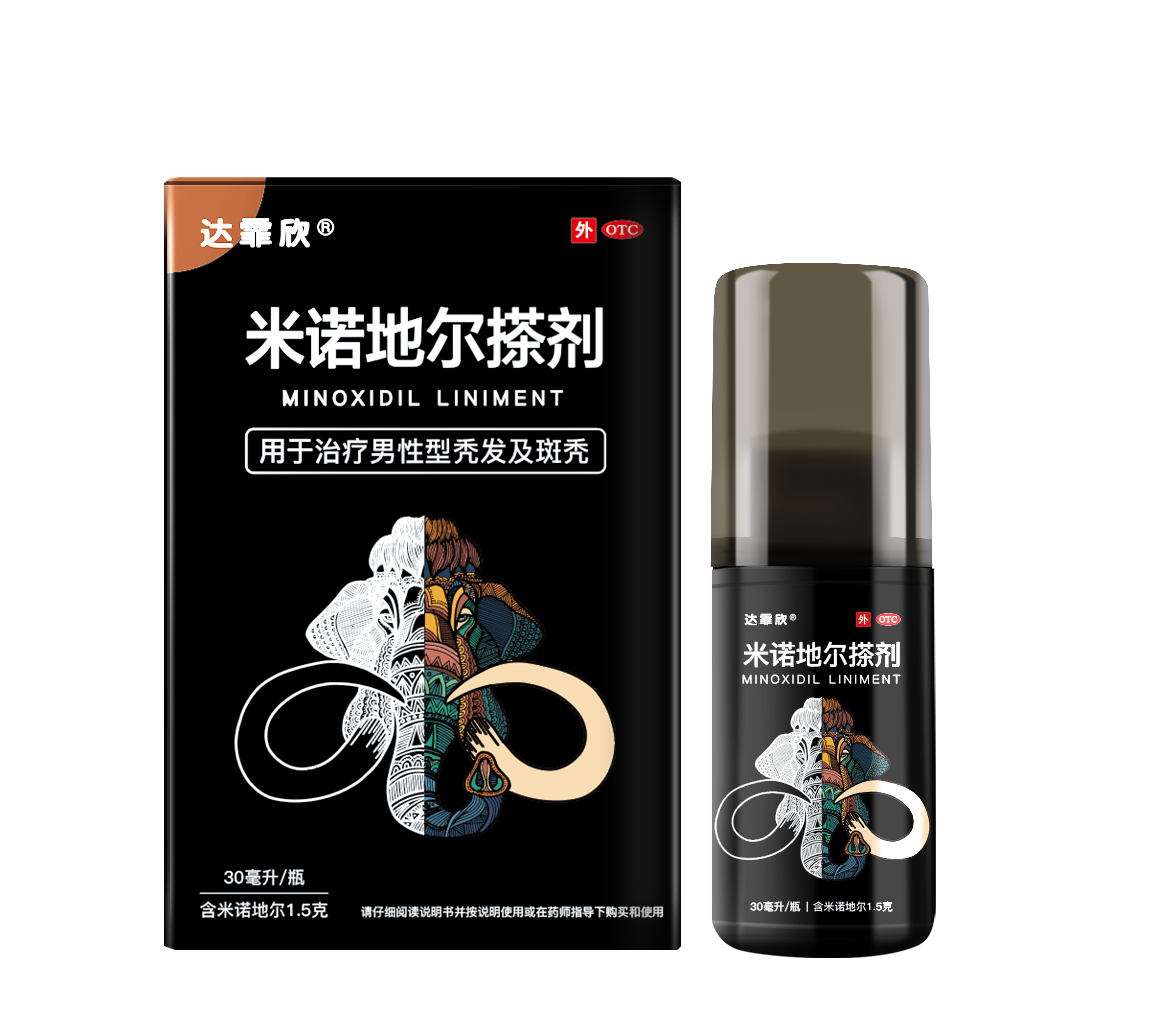 达霏欣(米诺地尔搽剂),适应症为本品用于