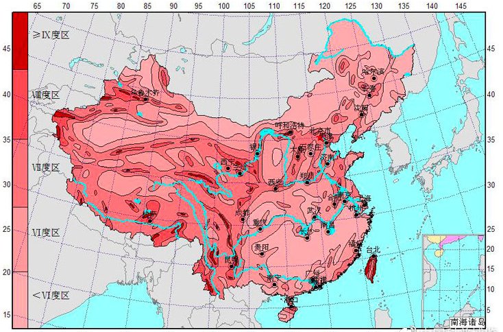 earthquake intensity zoning map of china