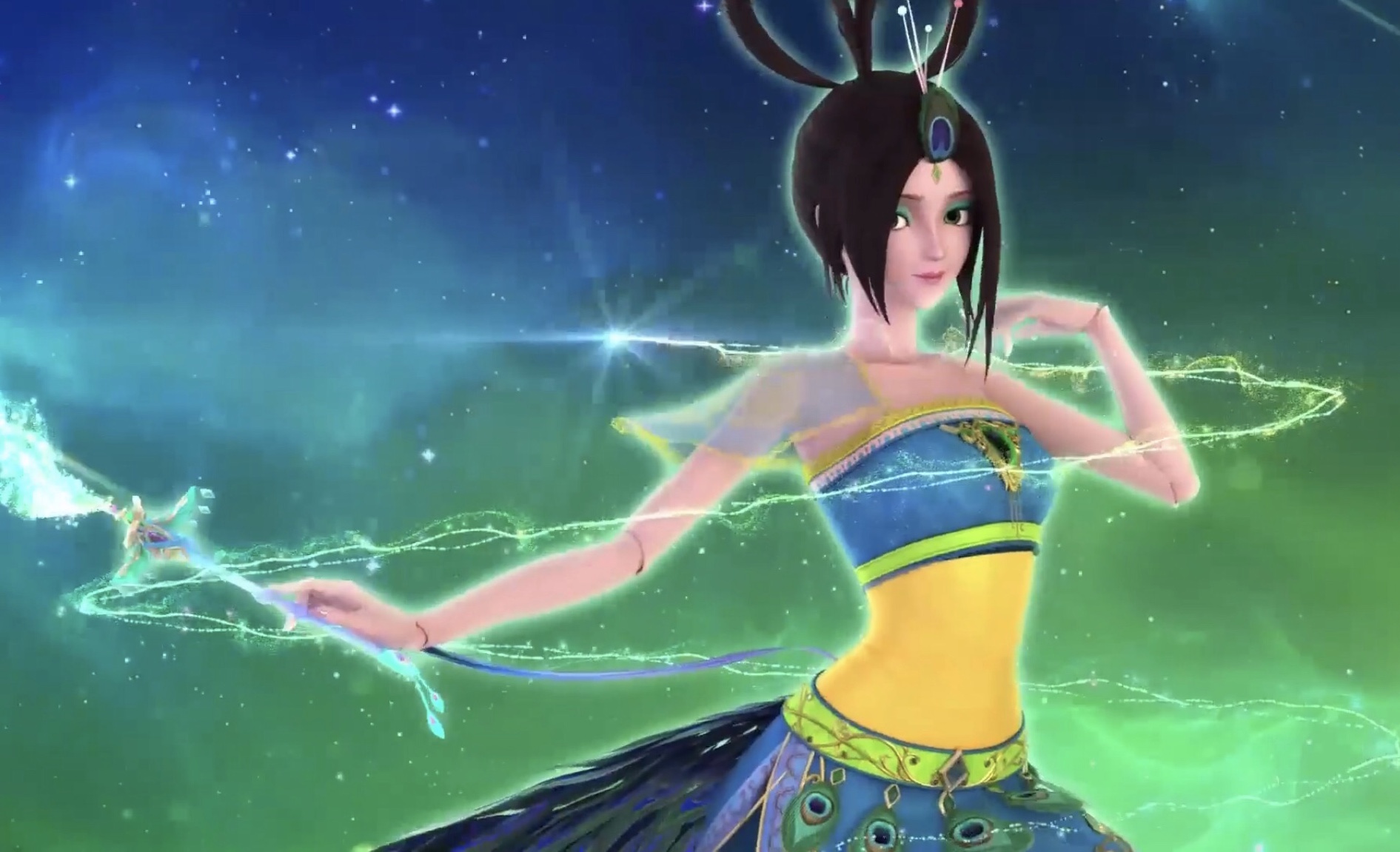 系列中的角色,蓝孔雀是叶罗丽仙境通往人类世界大门的钥匙之一,仙境银