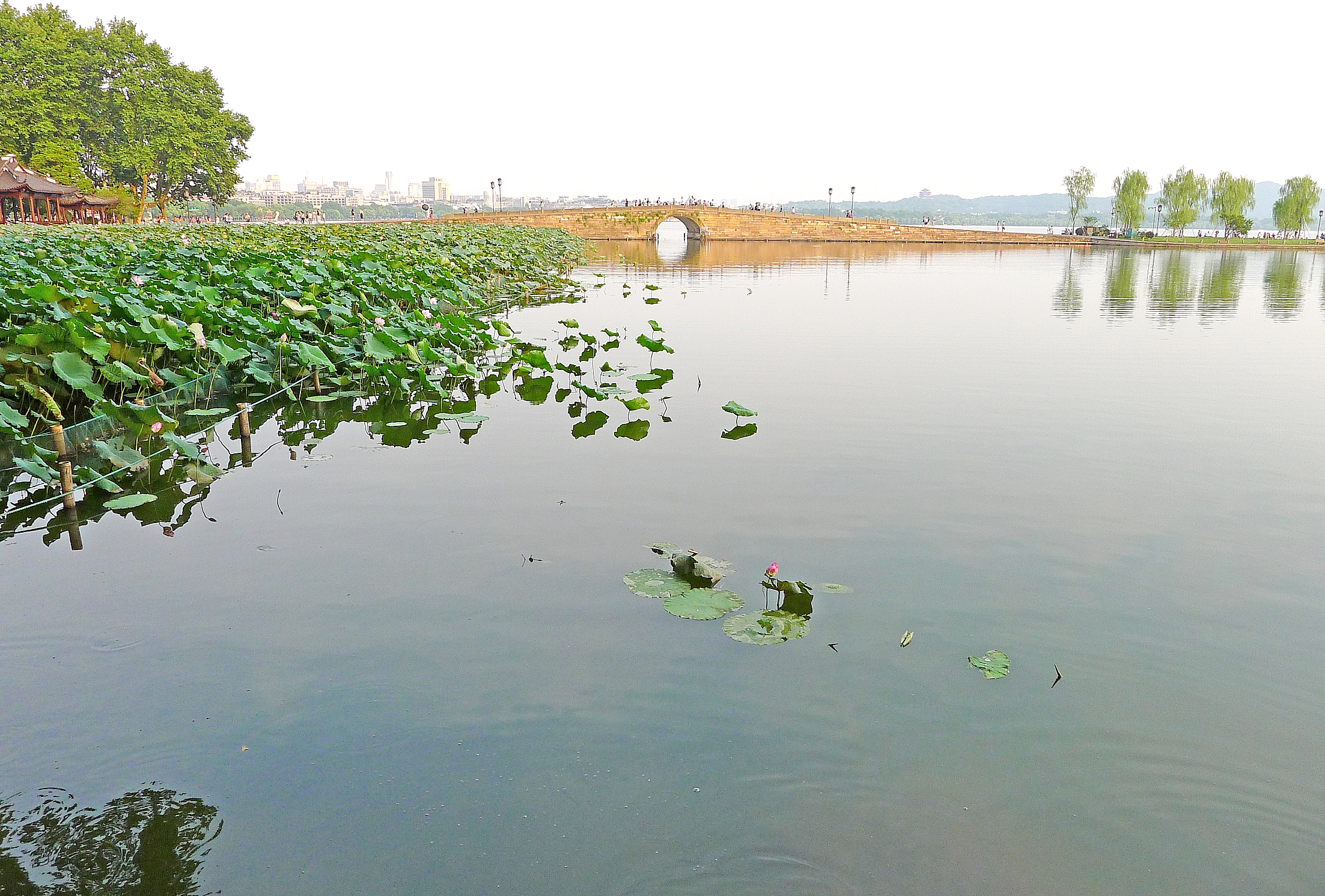  p>杭州西湖风景名胜区,位于浙江省杭州市中心,分为湖滨区,湖心区