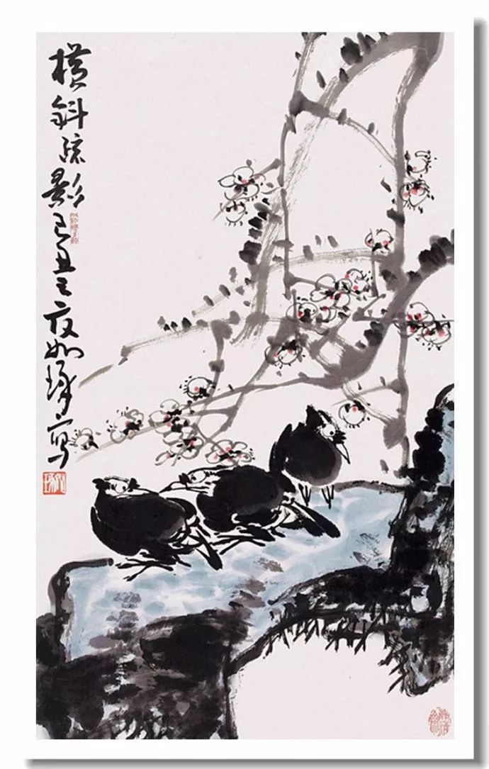 中国の著名な画家書道家崔如琢花鳥絵画作品　29x30cm 中国の著名な画家書道家崔如琢花鳥絵画作品 29x30cm