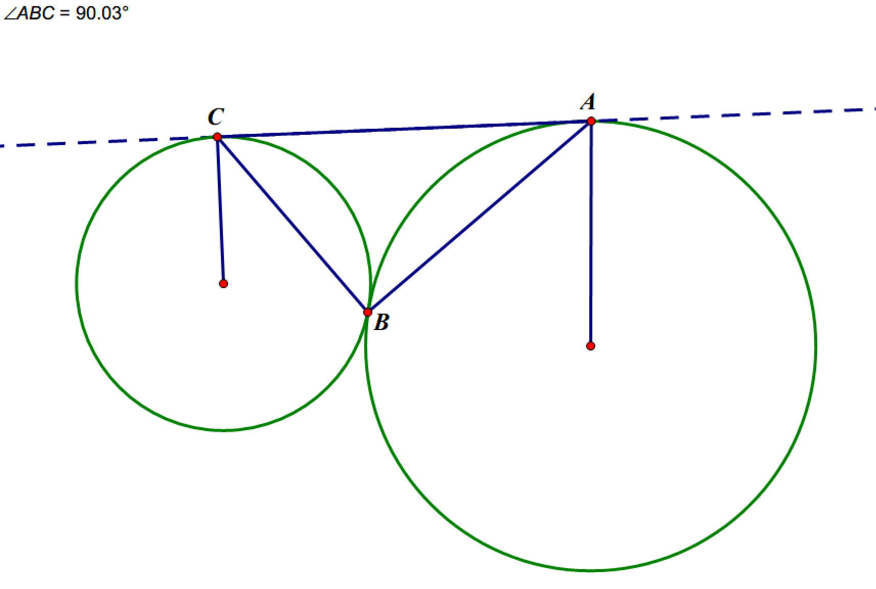 外切圆外公切线定理