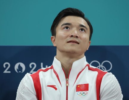 中国选手刘洋在比赛中