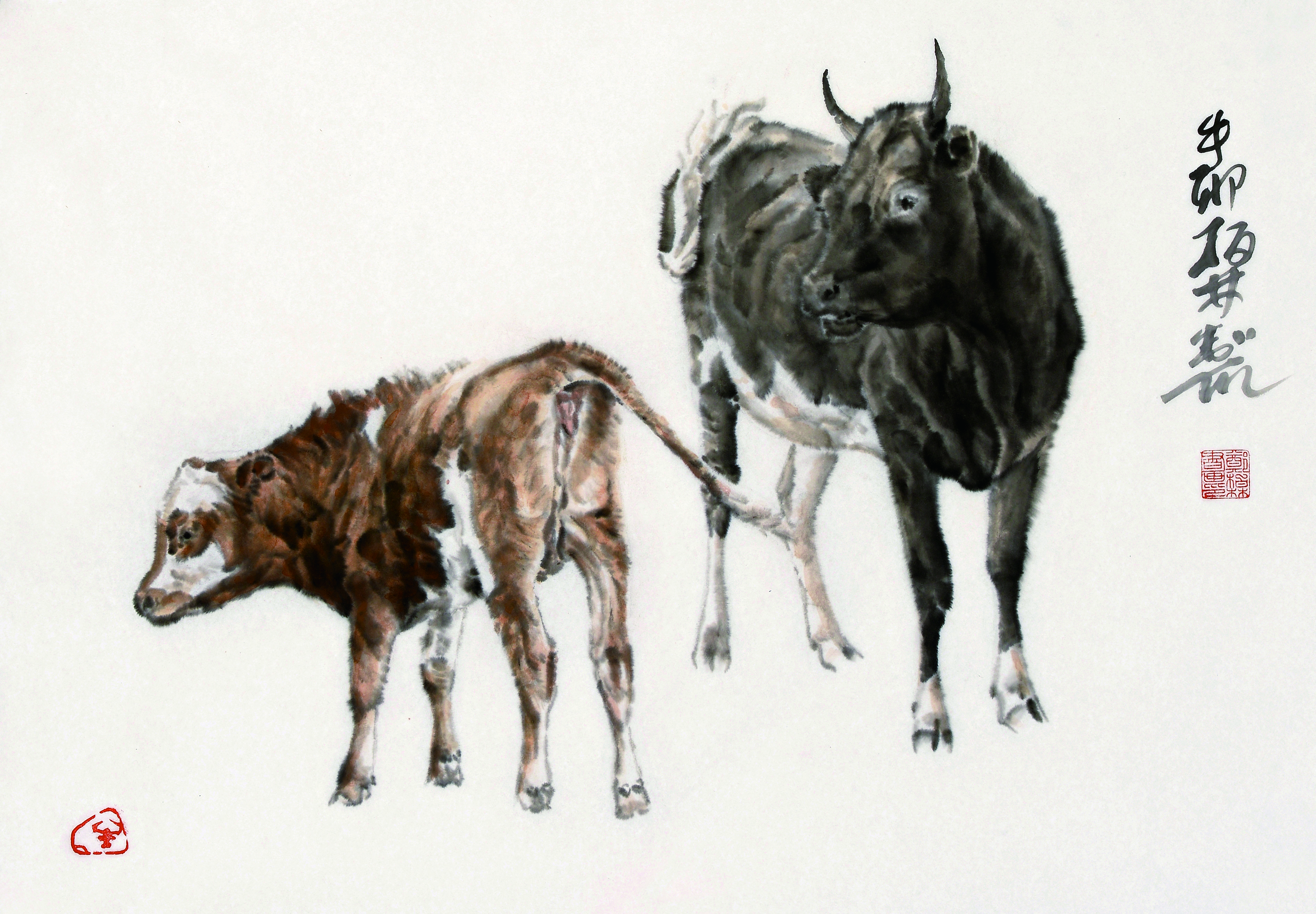 出版有《牛的画法》,《郑柏林画牛》,《郑柏林作品