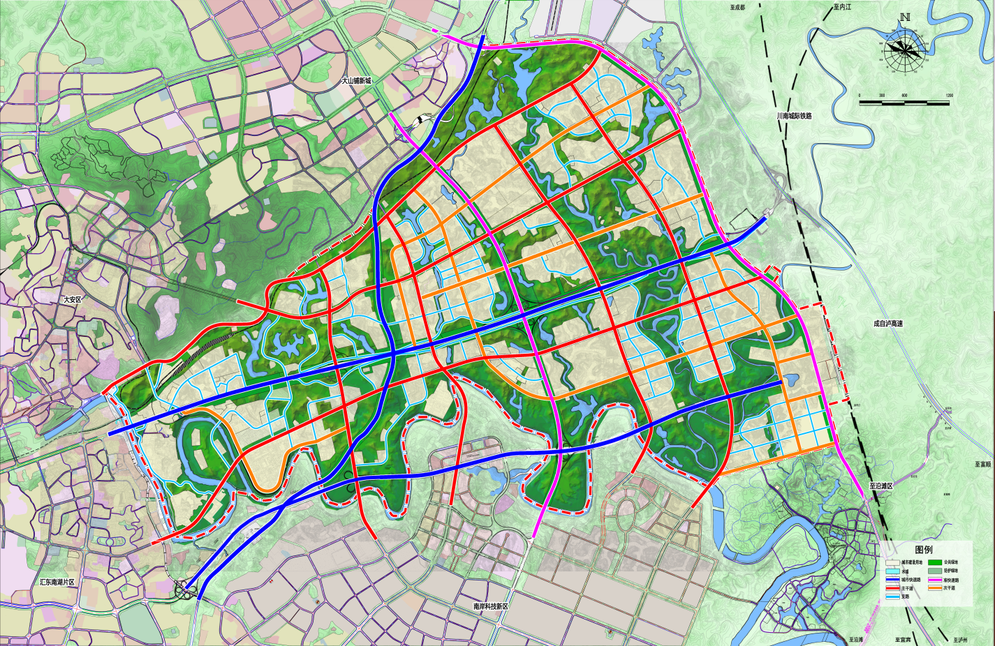 p data-id="ttz1r6djpmei">自贡市东部新城位于中心城区东部,北接内