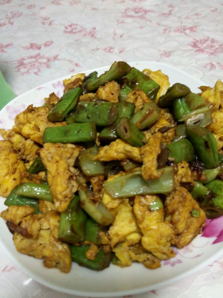 四季豆炒鸡蛋