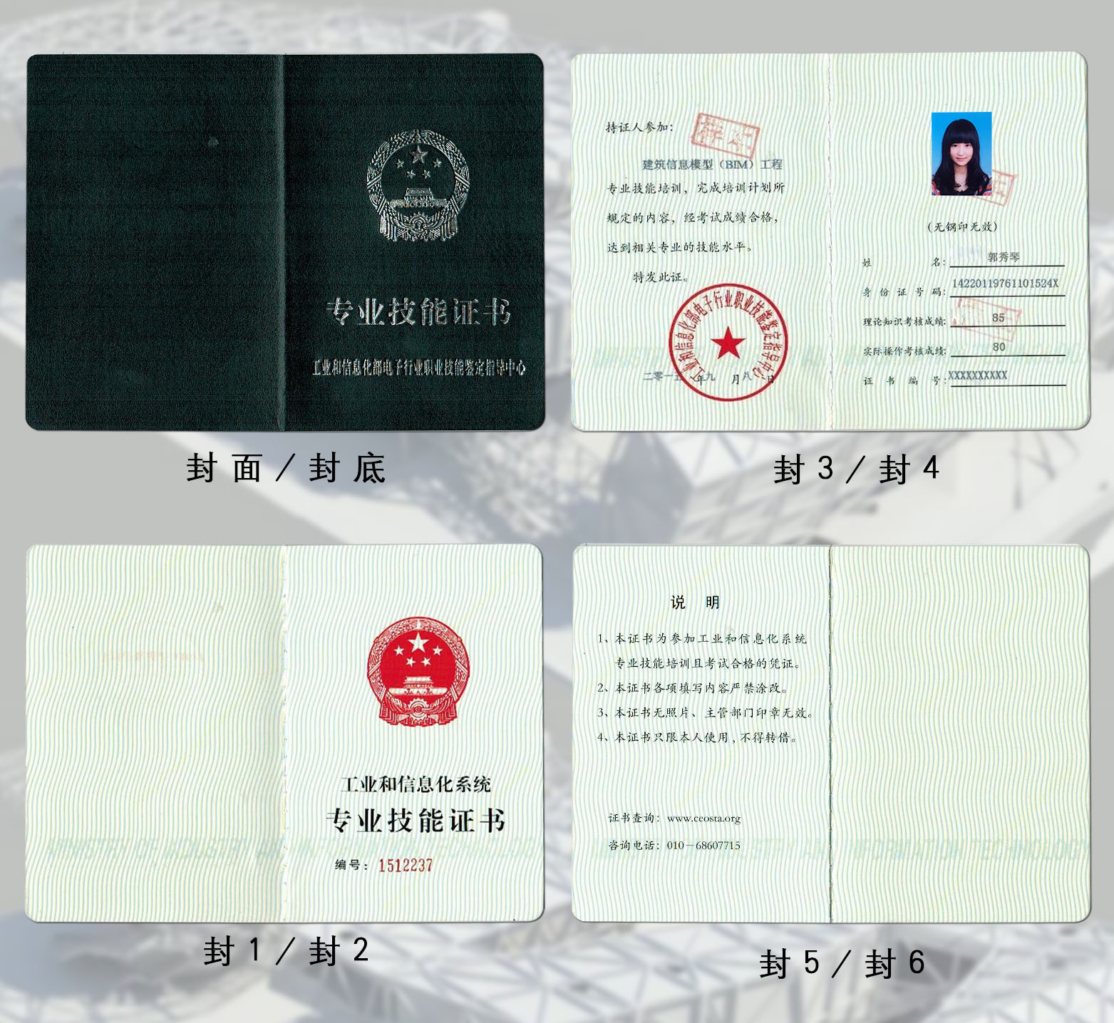 建筑信息模型(bim)工程专业技能证书