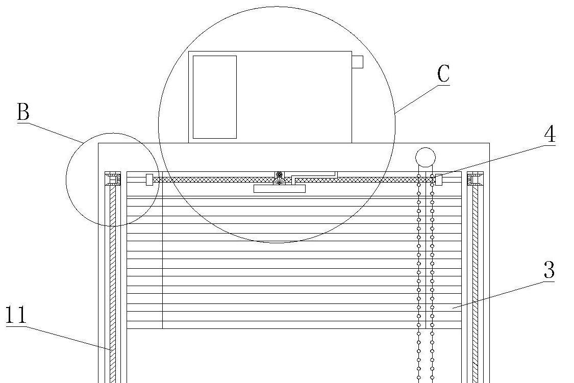 一种珠链驱动式双层中空玻璃内置百叶窗
