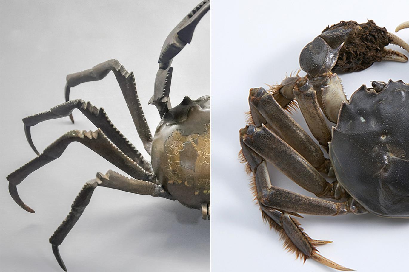 清错金纹铜螃蟹