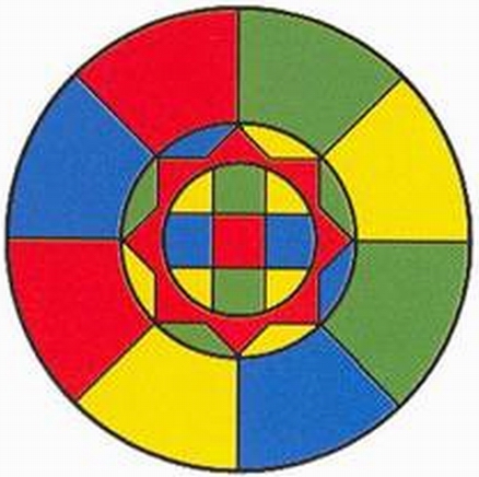  p>曼陀罗卡片是由红,黄,蓝,绿四种颜色组成的一组对称图形. /p>