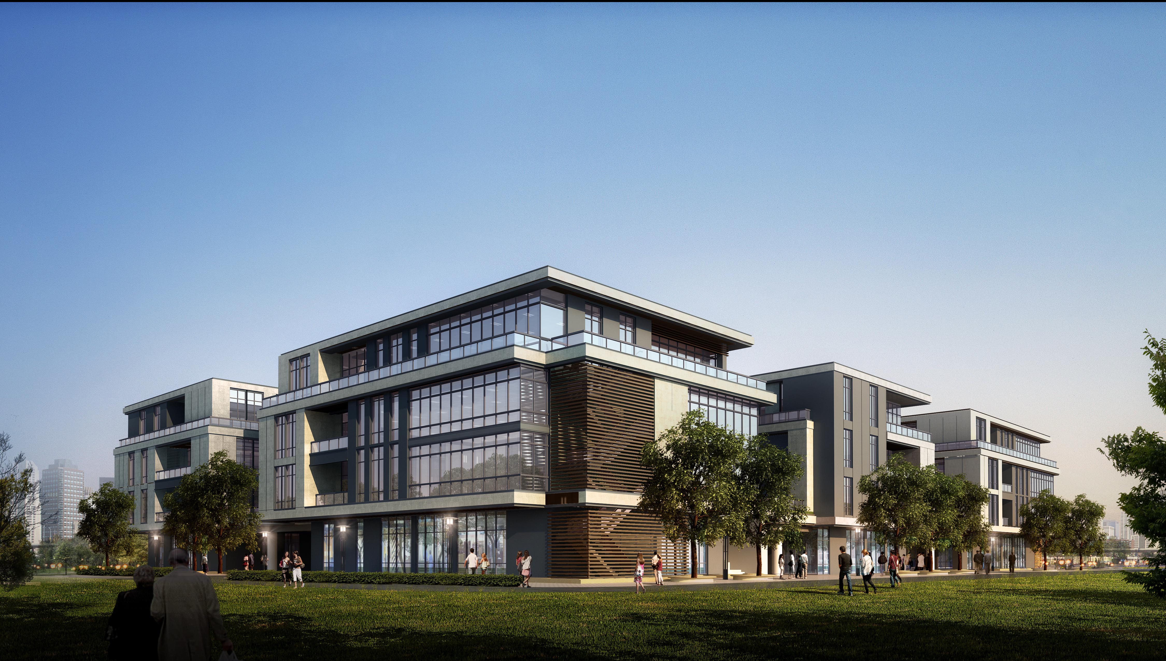 是湖南首个且唯一的独栋别墅办公园区,以四层独栋为主要建筑形态,采取