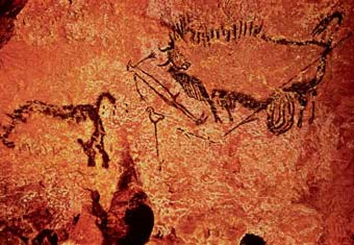  p>旧石器时代(paleolithic;距今约300万年),以使用打制石器(见 a