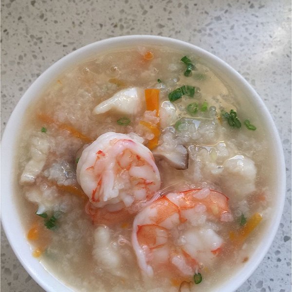 虾仁鱼片粥