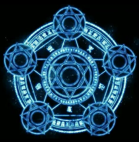 在游戏和动漫中,常用来表现释放魔法,召唤魔物,时空转移等.