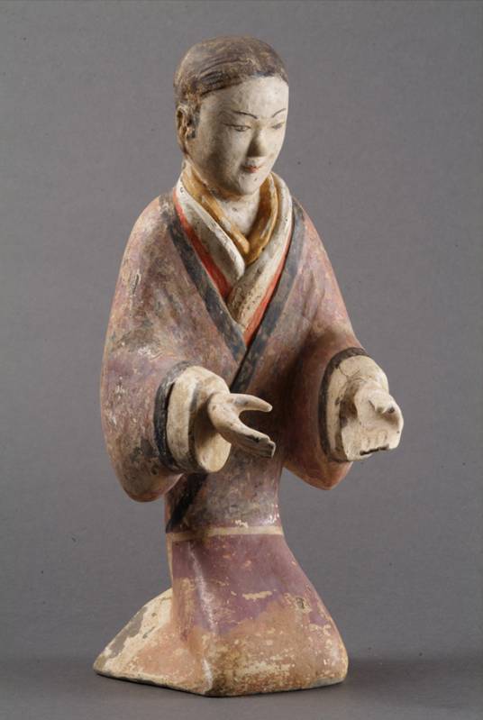 汉塑衣式彩绘跽坐侍女俑_百度百科