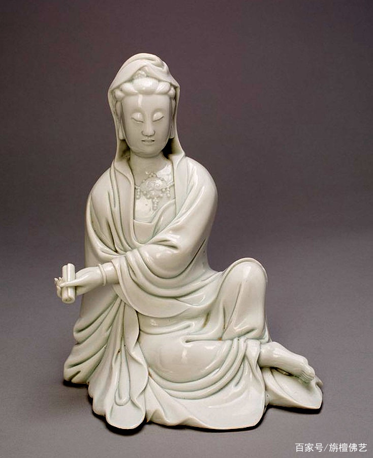 中国美術品、德州窑白瓷、观世音大佛像、超美品、 中国美術品、德州窑白瓷、观世音大佛像、超美品、