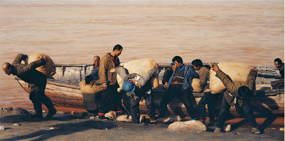 《天下黄河》是王宏剑(中国)2005年创作的油画作品