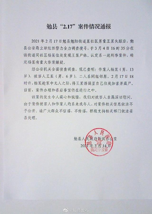 2·17勉县男童失踪事件