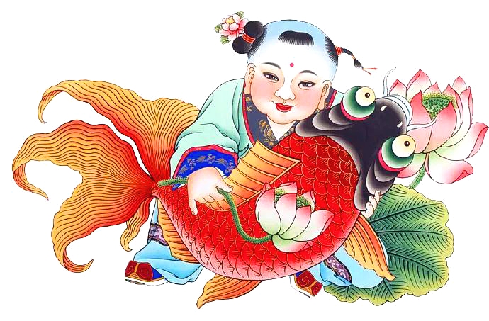  p>抱鱼娃娃,是中国艺术作品之一,为代表吉祥如意与喜庆的年画形象.