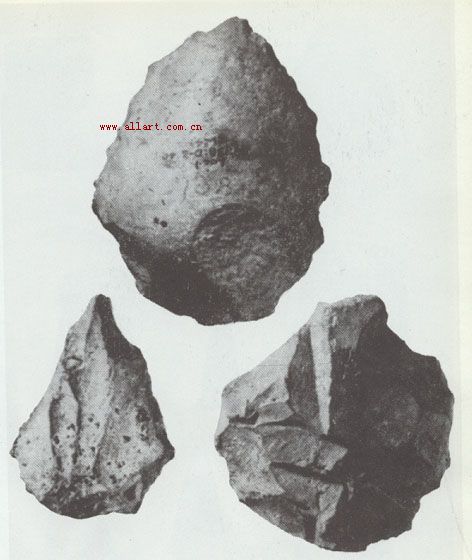  p>旧石器时代(paleolithic;距今约300万年),以使用打制石器(见 a