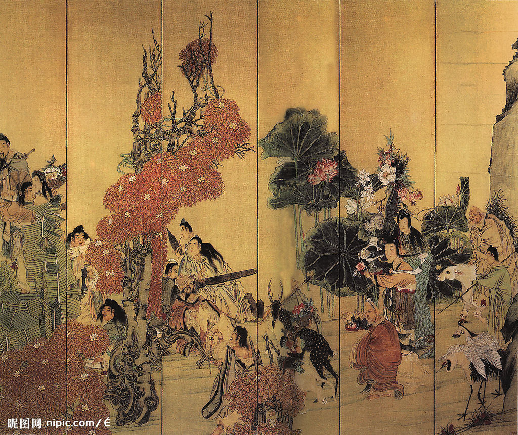 王文亭《王母庆寿图》