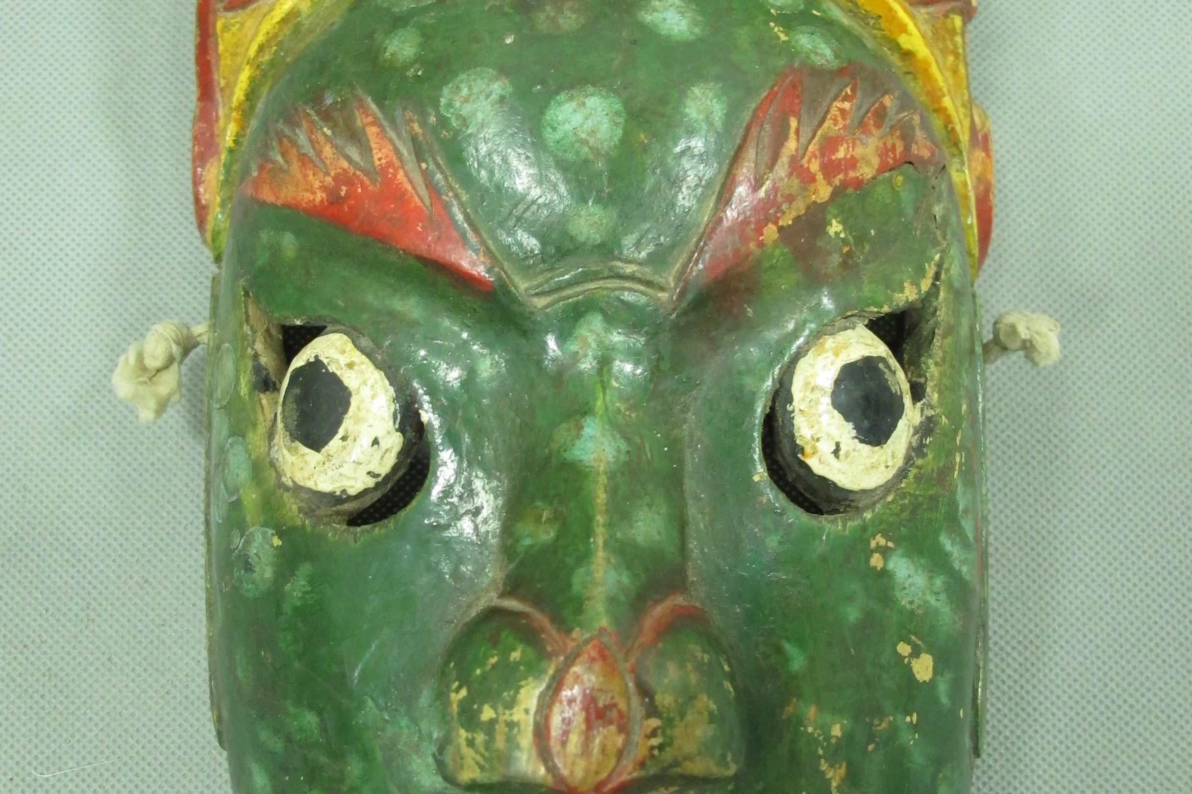 当代广西雷震子傩面具