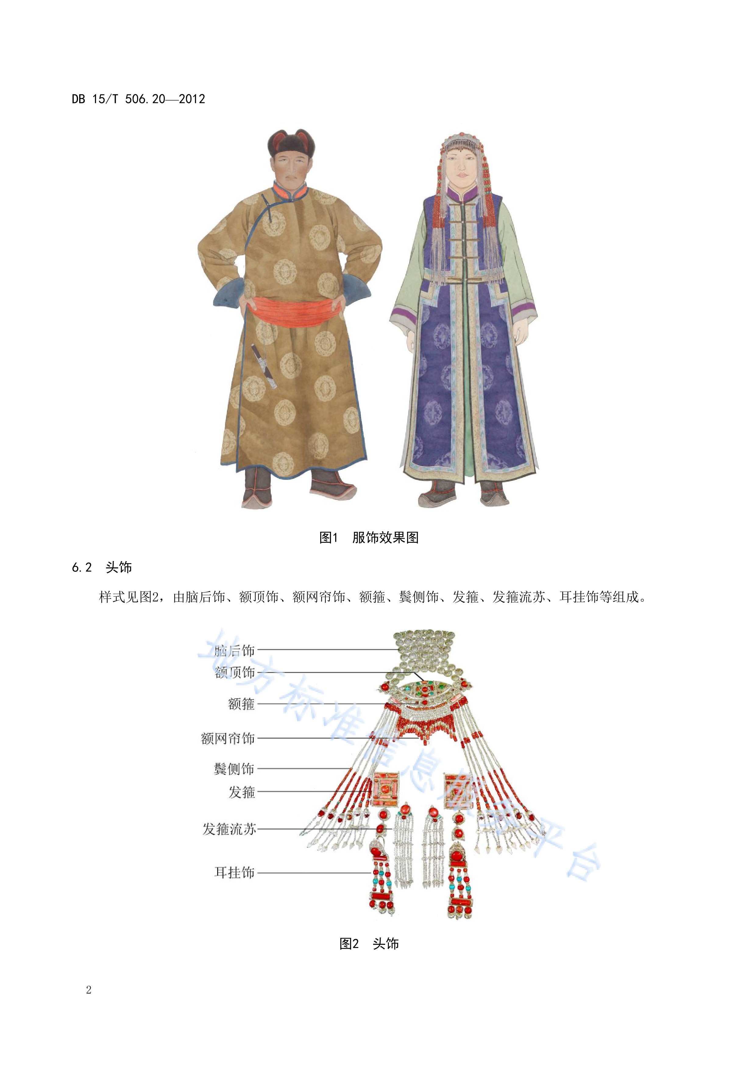  p>《蒙古族服饰—第20部分:四子部服饰》(db15/t 506.