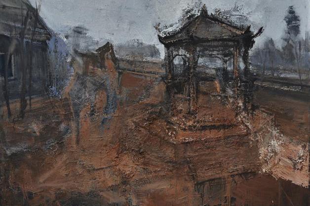  p>《秋风古亭》是石建军创作的油画作品. /p>