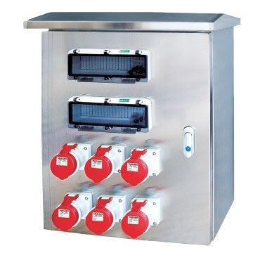 箱主要由工程塑料箱体,工业插头,工业插座,防水保护窗口,电器元组成的