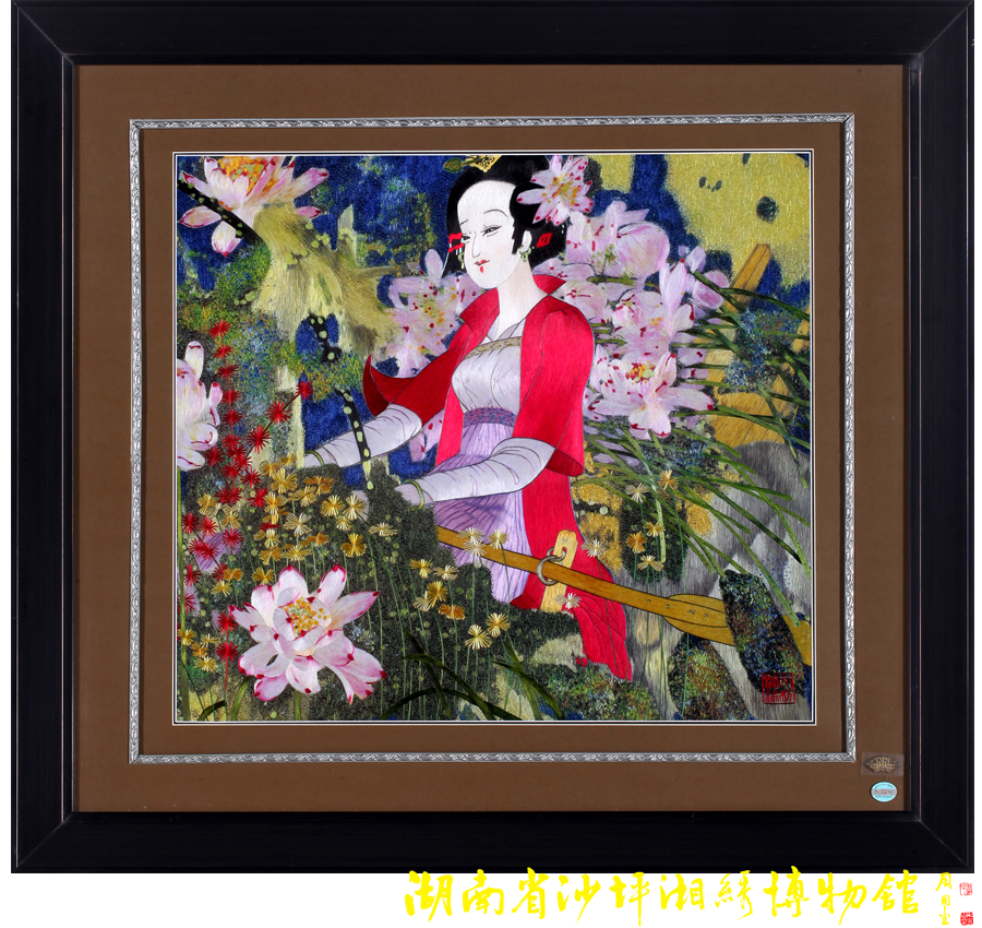  p>湘绣《西洲曲》局部,湖南省沙坪湘绣博物馆收藏的文物. /p>